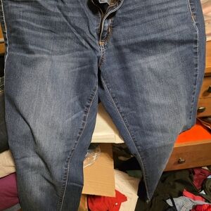 Universal Thread Dark Blue Denim Jeans with Gold Stitching